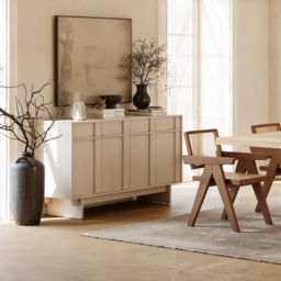 152 cm Mid-Century Modern Wooden Sideboard Buffet with Storage - thumbnail 4
