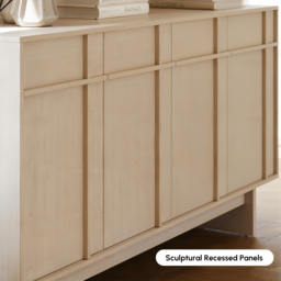 152 cm Mid-Century Modern Wooden Sideboard Buffet with Storage - thumbnail 8