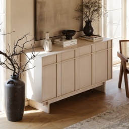 152 cm Mid-Century Modern Wooden Sideboard Buffet with Storage - thumbnail 1