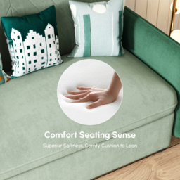Green Daybed with Trundle Full Size Loveseat Pull Out Sleeper Sofa Couch - thumbnail 8