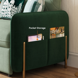 Green Daybed with Trundle Full Size Loveseat Pull Out Sleeper Sofa Couch - thumbnail 9