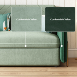 Green Daybed with Trundle Full Size Loveseat Pull Out Sleeper Sofa Couch - thumbnail 7