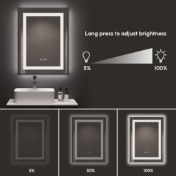 800mm x 600mm Frameless Rectangle LED Bathroom Mirror with Anti-Fog & Bluetooth Speaker - thumbnail 8