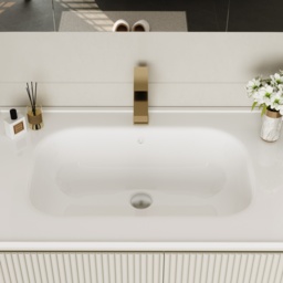 Bathroom Vanity Set 80 cm Modern Warm White LED Floating Bathroom Vanity with Sink - thumbnail 7