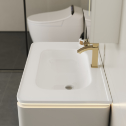 Bathroom Vanity Set 80 cm Modern Warm White LED Floating Bathroom Vanity with Sink - thumbnail 6