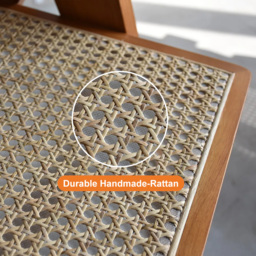 "Dining Table Set 61""-79"" Rectangle Extendable Dining Table & 8 Archic Japandi Rattan Dining Chairs" - thumbnail 8