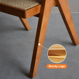 "Dining Table Set 61""-79"" Rectangle Extendable Dining Table & 8 Archic Japandi Rattan Dining Chairs" - thumbnail 9