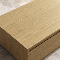 1200mm Mid Century Modern Natural Coffee Table Rectangular Block Living Room Table with Storage - thumbnail 6