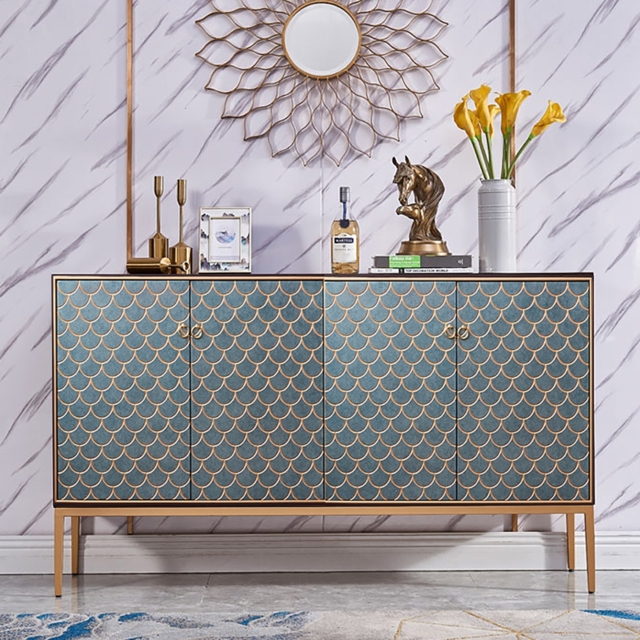 Modern Cabinet Scale Patterned Sideboard Buffet with Doors & Shelves in Large - image 1