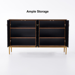 Modern Cabinet Scale Patterned Sideboard Buffet with Doors & Shelves in Large - thumbnail 6