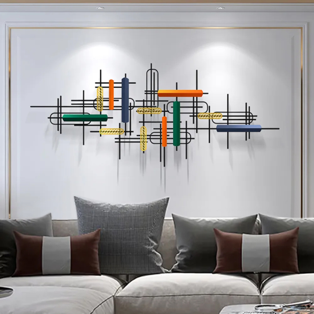 1500mm Modern Large Metal Wall Decor Unique Home Hanging Wall Art Decor in Gold & Black - image 1