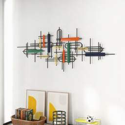 1500mm Modern Large Metal Wall Decor Unique Home Hanging Wall Art Decor in Gold & Black - thumbnail 7