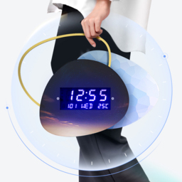480mm LED Digital Display Wall Clock Modern Acrylic Abstract Star Decor Art Living Room - thumbnail 4