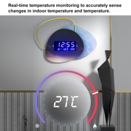 480mm LED Digital Display Wall Clock Modern Acrylic Abstract Star Decor Art Living Room - thumbnail 5