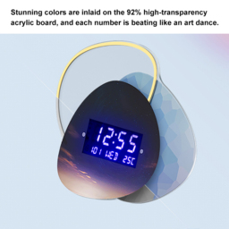 480mm LED Digital Display Wall Clock Modern Acrylic Abstract Star Decor Art Living Room - thumbnail 7