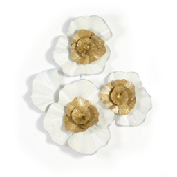 600mm x 700mm Modern Metal Flower Wall Decor Home Wall Art in Gold & White Living Room - thumbnail 7