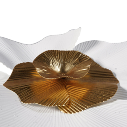 600mm x 700mm Modern Metal Flower Wall Decor Home Wall Art in Gold & White Living Room - thumbnail 5