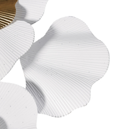 600mm x 700mm Modern Metal Flower Wall Decor Home Wall Art in Gold & White Living Room - thumbnail 6