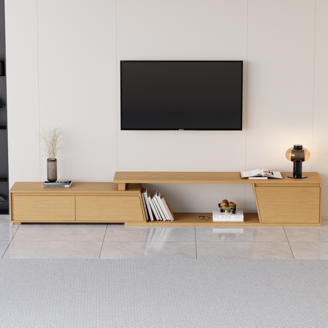 Fero Natural Extendable TV Stand with 3 Drawers(180cm-280cm) - image 1