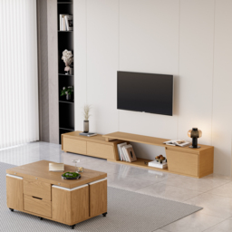Fero Natural Extendable TV Stand with 3 Drawers(180cm-280cm) - thumbnail 6