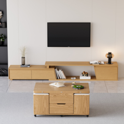 Fero Natural Extendable TV Stand with 3 Drawers(180cm-280cm) - thumbnail 4