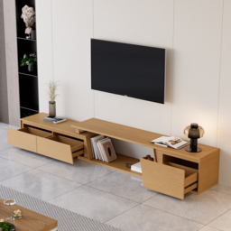 Fero Natural Extendable TV Stand with 3 Drawers(180cm-280cm) - thumbnail 3