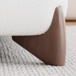 Modern White Boucle Platform Bed 180cm*200cm Bed Frame with Upholstered Headboard - thumbnail 9