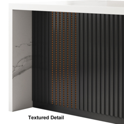 180 cm Large White & Black Kitchen Island with Storage Cabinet Marble Veneered Top - thumbnail 5