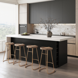 180 cm Large White & Black Kitchen Island with Storage Cabinet Marble Veneered Top - thumbnail 3
