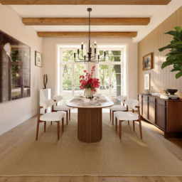 180 cm Faux Travertine Oval Dining Table with Fluted Base & Storage - thumbnail 6