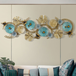 1200mmW*470mmH  3D Lotus Leaves Wall Decor Home Luxury Metal Wall Art for Home Decorations, Living Room, Bedroom, Hotel - thumbnail 3