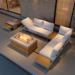 Smokeless Propane Outdoor Fire Pit Table Rectangular Patio Furniture Firepit in Aluminium Alloy (1000 mm High) - thumbnail 3