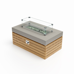 Smokeless Propane Outdoor Fire Pit Table Rectangular Patio Furniture Firepit in Aluminium Alloy (1000 mm High) - thumbnail 7