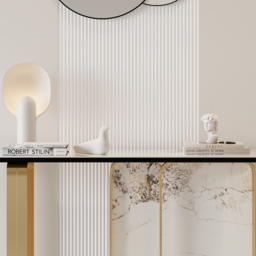 1200mmW Modern Sintered Stone Console Table with Gold Stainless Steel Frame - thumbnail 5