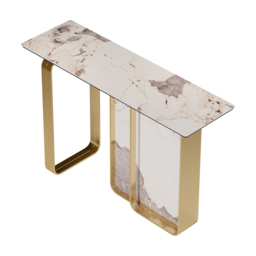 1200mmW Modern Sintered Stone Console Table with Gold Stainless Steel Frame - thumbnail 9