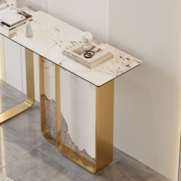 1200mmW Modern Sintered Stone Console Table with Gold Stainless Steel Frame - thumbnail 4