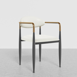 Otrast White PU Leather &Velvet Upholstered 4-Piece Dining Chair Upholstered Arm Chair - thumbnail 6