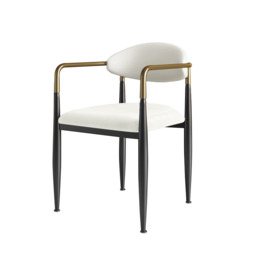 Otrast White PU Leather &Velvet Upholstered 4-Piece Dining Chair Upholstered Arm Chair - thumbnail 7