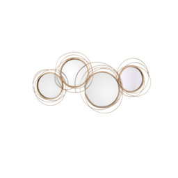 Modern Luxury Large Gold Round Wall Mirror Creative 3D Overlapping 4 Rings Metal Decor - thumbnail 6