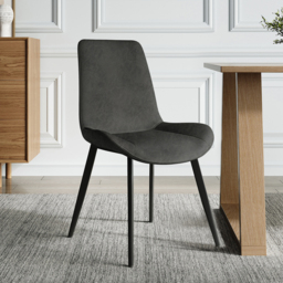 Linesly Mid-Century Modern Gray Upholstered Dining Chairs PU Leather (Set of 2) - thumbnail 2