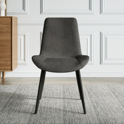 Linesly Mid-Century Modern Gray Upholstered Dining Chairs PU Leather (Set of 2) - thumbnail 7