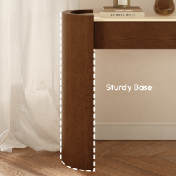 "Japandi 60"" Oval Sintered Stone Console Table With 2 Drawers" - thumbnail 7