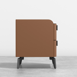 Modern Bedside Table with 2 Drawers Bedroom Bedside Table in Orange, Faux Marble Top - thumbnail 7