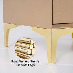 Modern 2-Drawer Bedside Table with Gold Legs - thumbnail 9