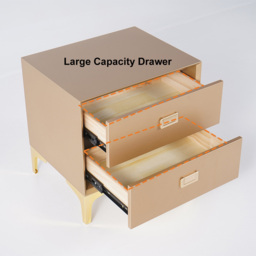 Modern 2-Drawer Bedside Table with Gold Legs - thumbnail 8