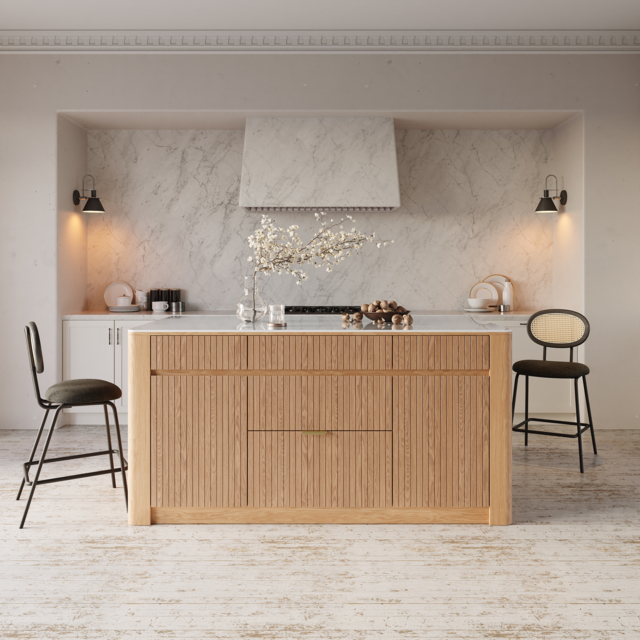 180 cm Kitchen Island Sintered Stone Top with Storage NaturalModern - image 1