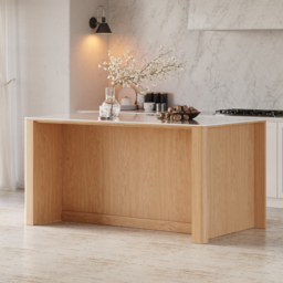180 cm Kitchen Island Sintered Stone Top with Storage NaturalModern - thumbnail 5