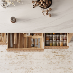 180 cm Kitchen Island Sintered Stone Top with Storage NaturalModern - thumbnail 9