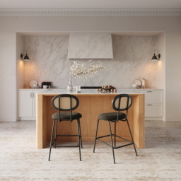 180 cm Kitchen Island Sintered Stone Top with Storage NaturalModern - thumbnail 4