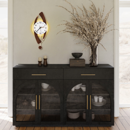 "63"" Modern Sideboard Wooden Buffet with Storage & Light" - thumbnail 4